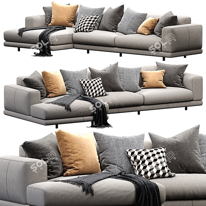  Sleek Nevyll Chaise Lounge 3D model image 6