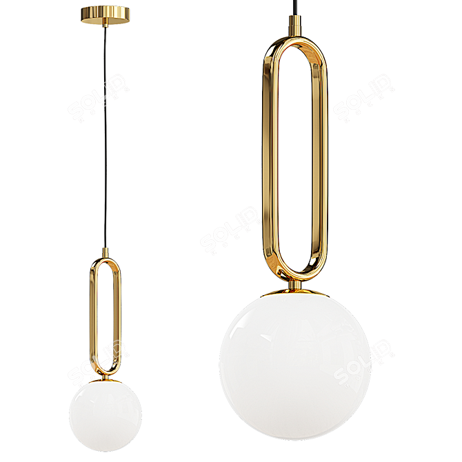 Lussole Cleburne Hanging Light Fixture 3D model image 1