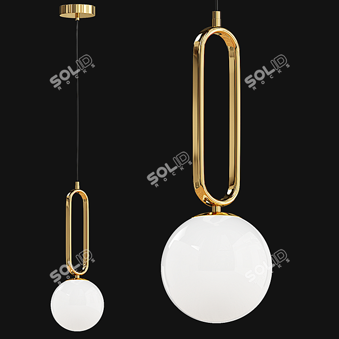 Lussole Cleburne Hanging Light Fixture 3D model image 2