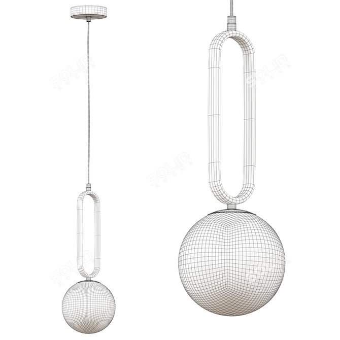 Lussole Cleburne Hanging Light Fixture 3D model image 3