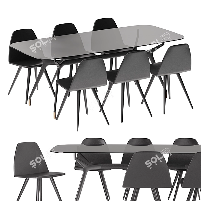  Sleek Sovet Arkos Dining Set 3D model image 1