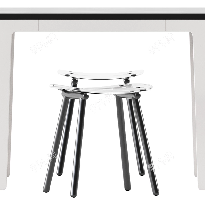  Contemporary Duo: Pop Table & Fenster Stool 3D model image 3
