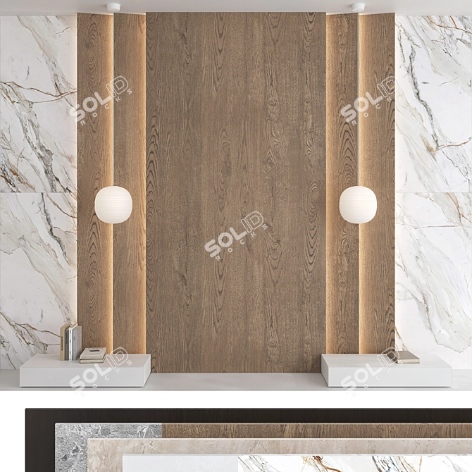 Modern 3D Wall Panel Set 3D model image 1