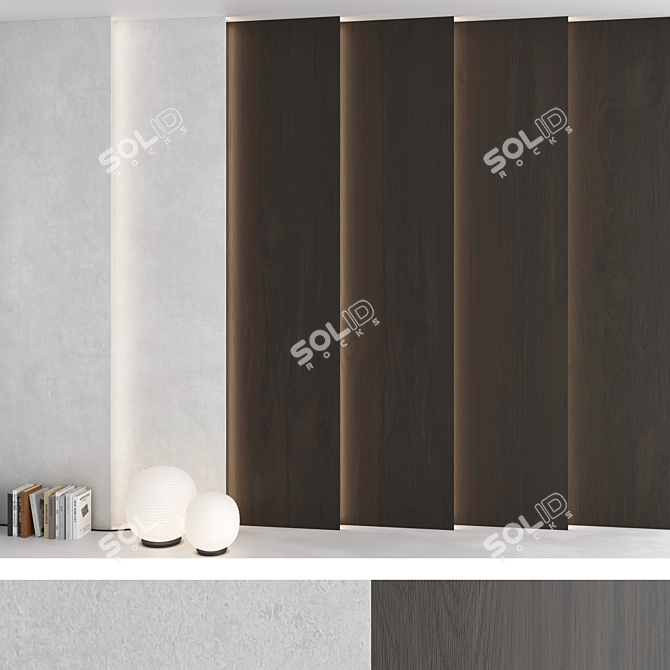 Modern 3D Wall Panel Set 3D model image 2