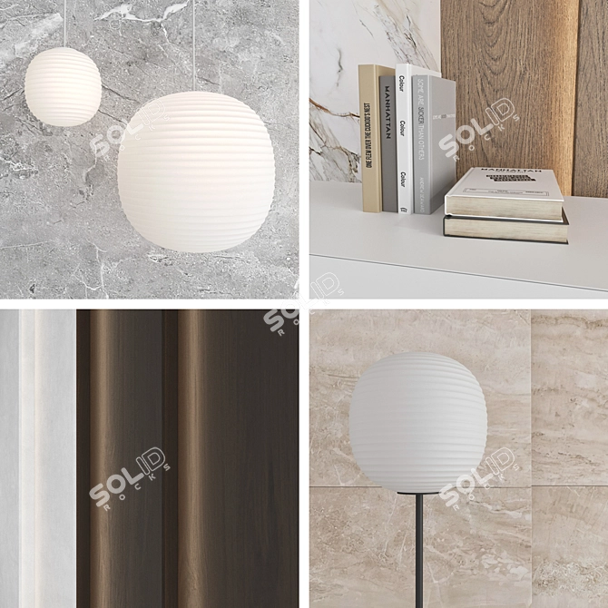 Modern 3D Wall Panel Set 3D model image 5