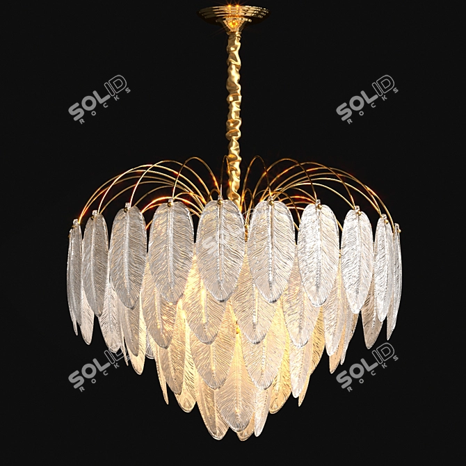 Bronze Loft Chandelier: Modern Glass 3D model image 1