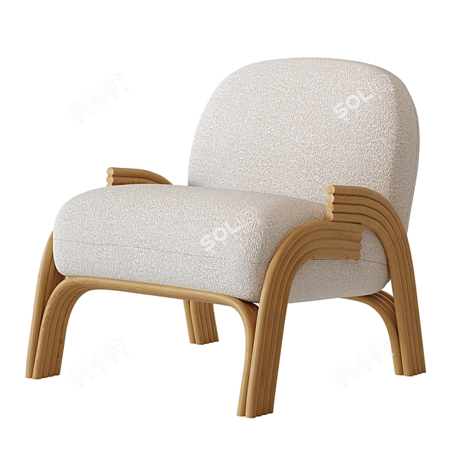  Knit Ecru Armchair by Balzac Paris 3D model image 1