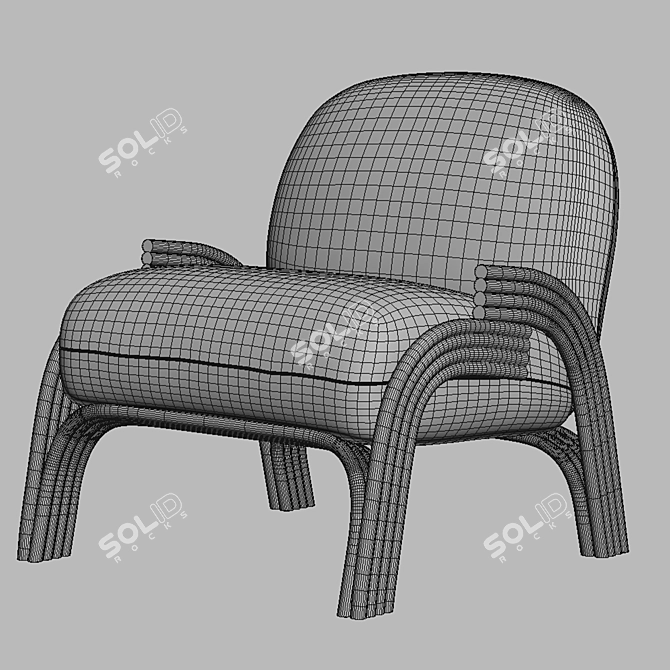  Knit Ecru Armchair by Balzac Paris 3D model image 4