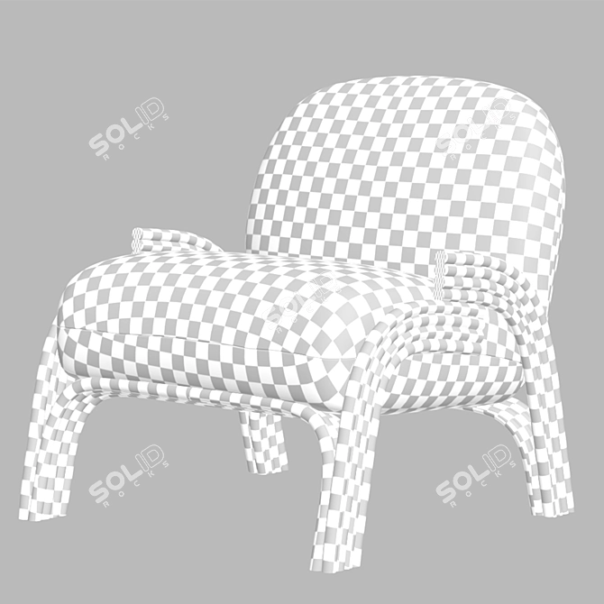  Knit Ecru Armchair by Balzac Paris 3D model image 5