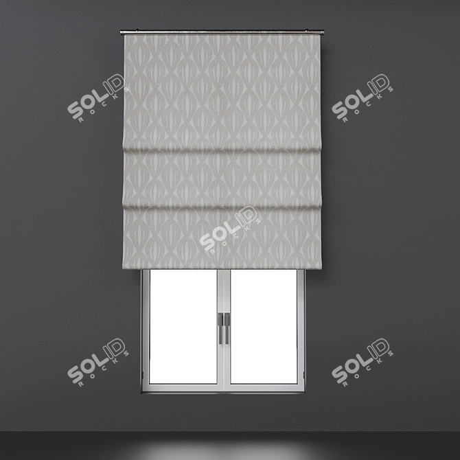 Roman Shades Set with 4 Opening Options 3D model image 4