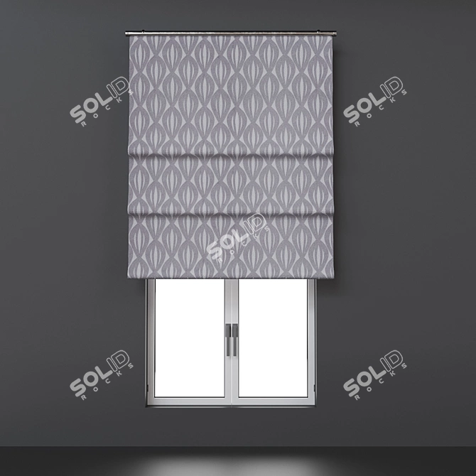 Roman Shades Set with 4 Opening Options 3D model image 6