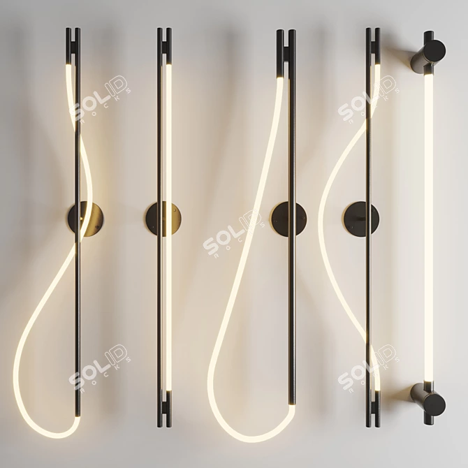 Sleek Wall Light Collection 3D model image 1