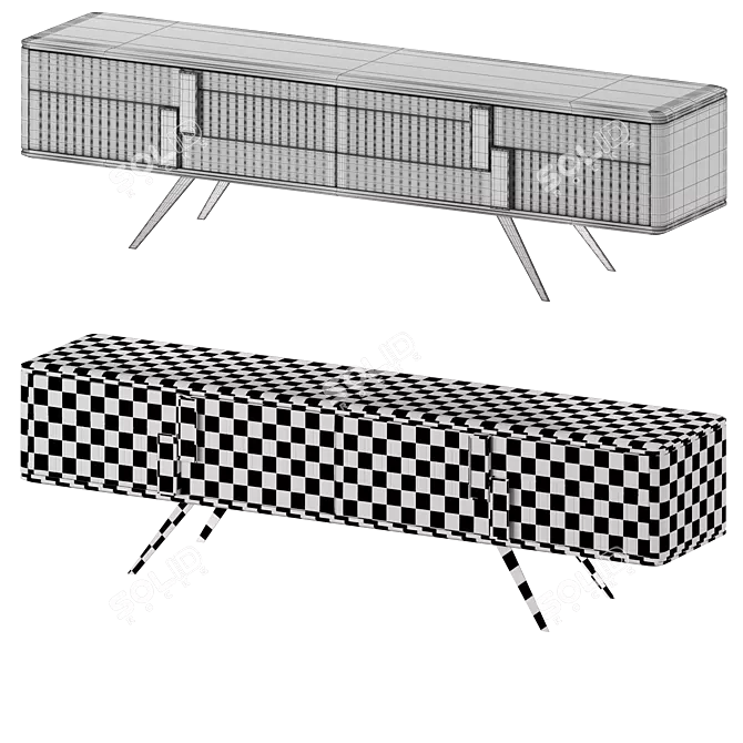 Sleek Modern Pablo TV Unit 3D model image 4