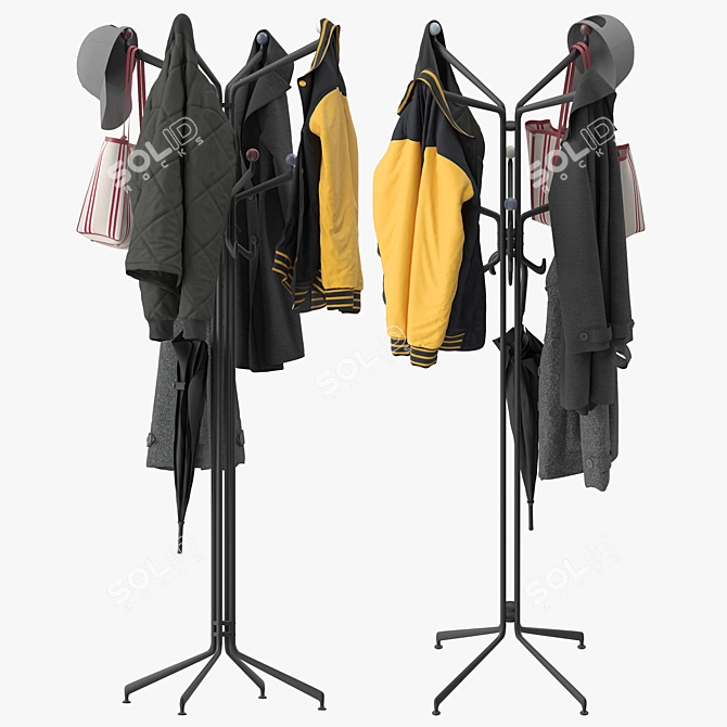  Modern SC77 Coat Rack Stand 3D model image 2