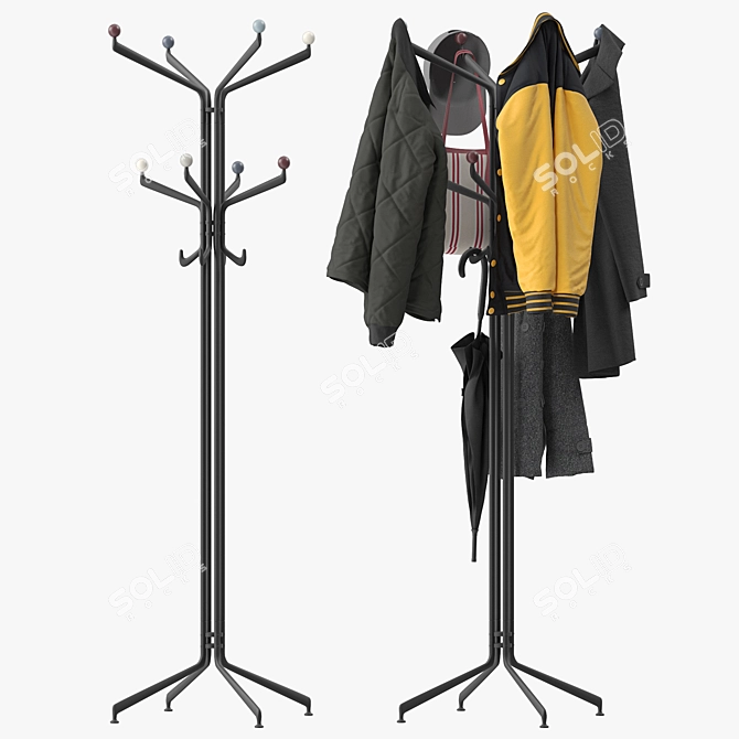  Modern SC77 Coat Rack Stand 3D model image 3