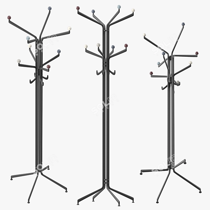  Modern SC77 Coat Rack Stand 3D model image 4