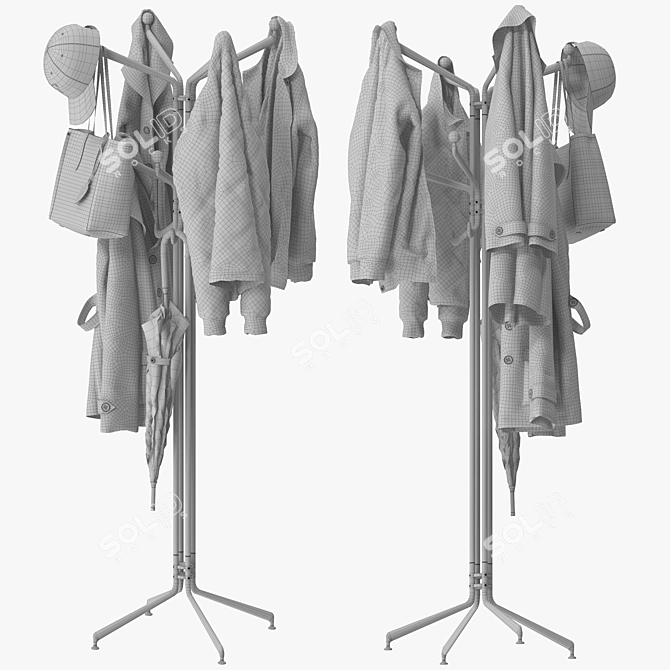  Modern SC77 Coat Rack Stand 3D model image 5