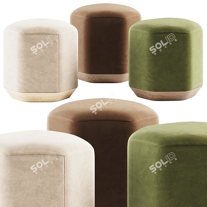 Elegant Atay Pouf by Verges 3D model image 1