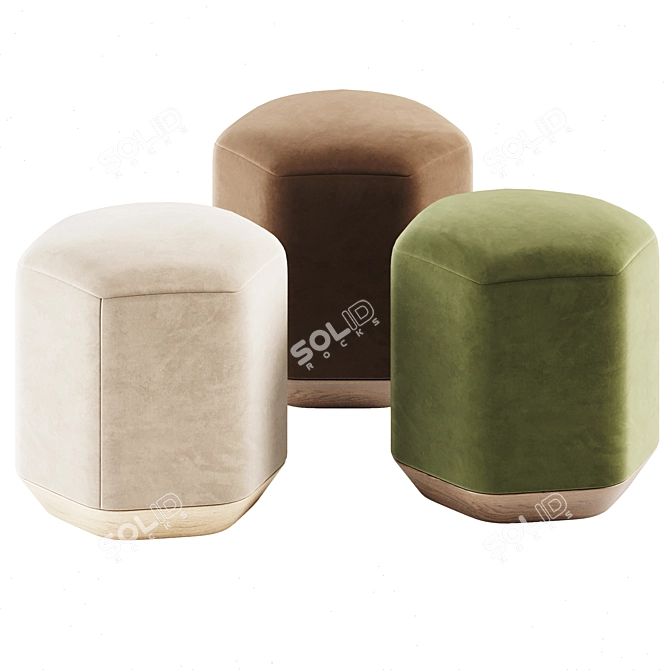 Elegant Atay Pouf by Verges 3D model image 2