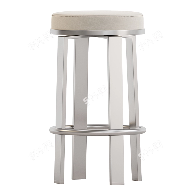 Modern Swivel Counter Stool in Neutral Tones 3D model image 1