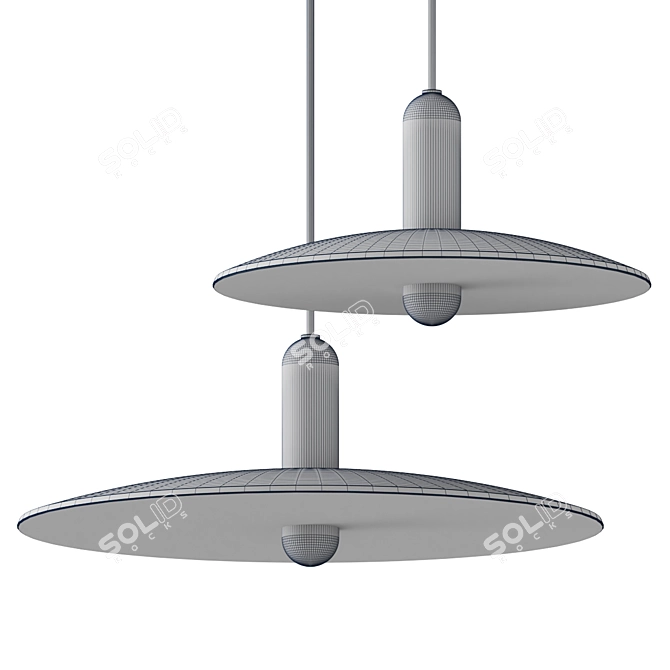 Circular Design Pendant Light - Small 3D model image 2