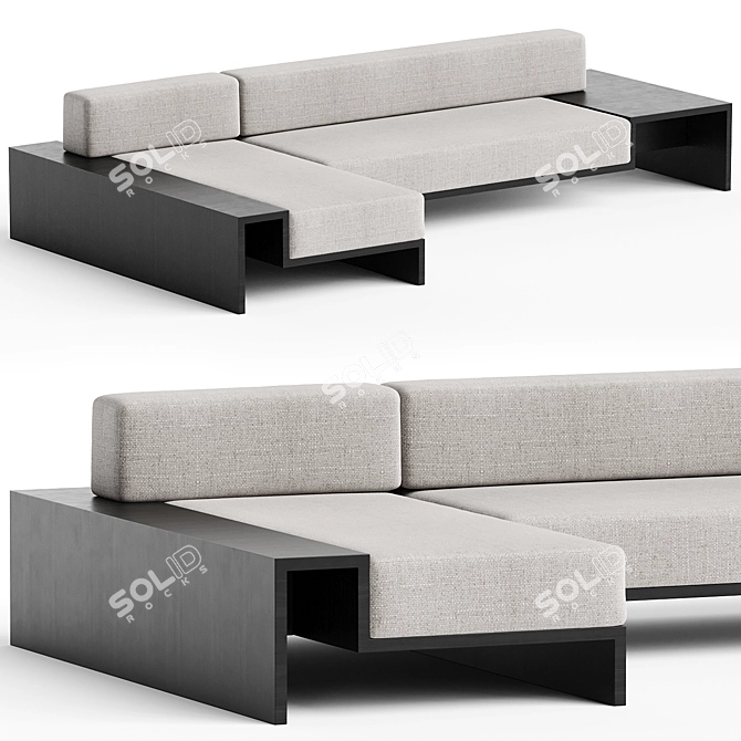 Modern Corner Sofa Design 3D model image 1