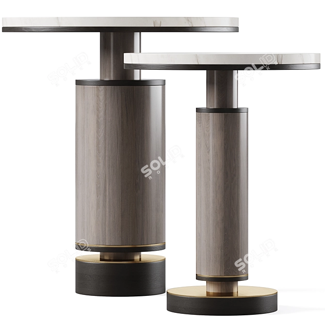 Sleek Berlin Side Table 3D model image 2