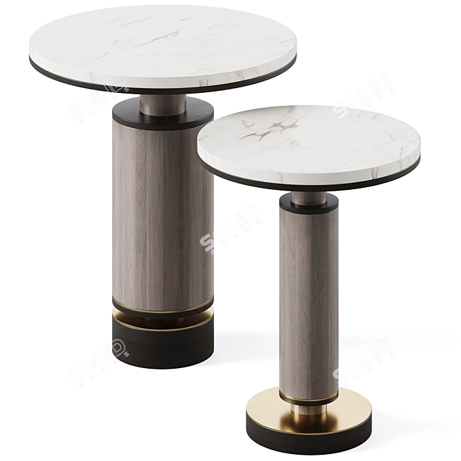 Sleek Berlin Side Table 3D model image 4