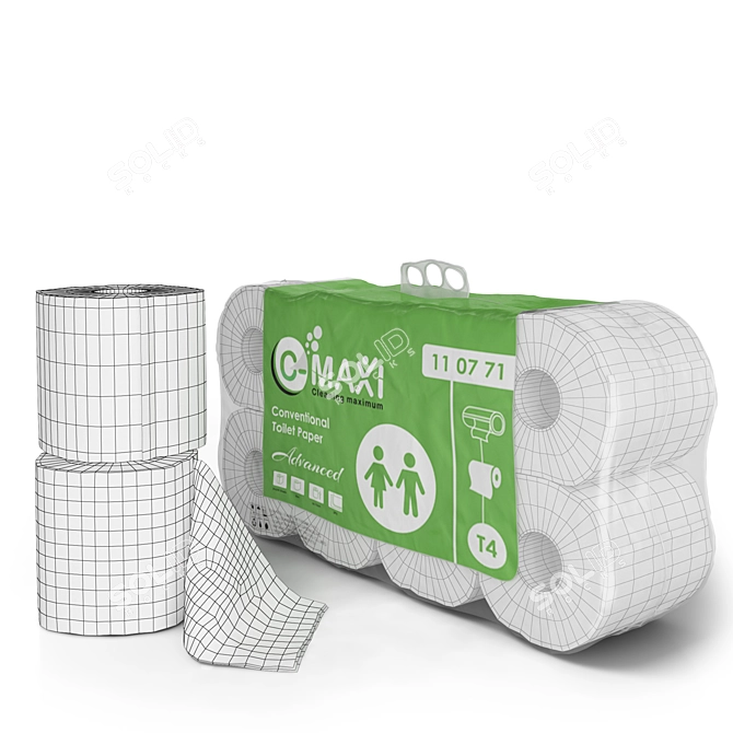 Maxi 4x2 Toilet Paper Pack 3D model image 3