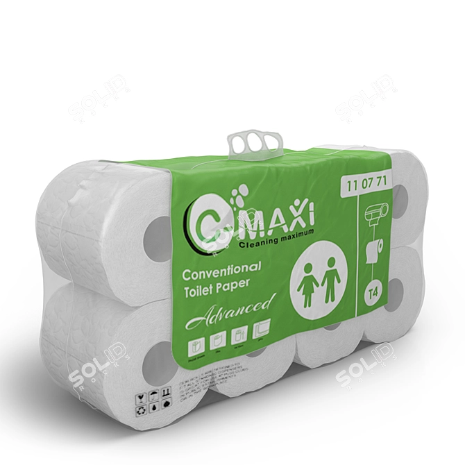 Maxi 4x2 Toilet Paper Pack 3D model image 4