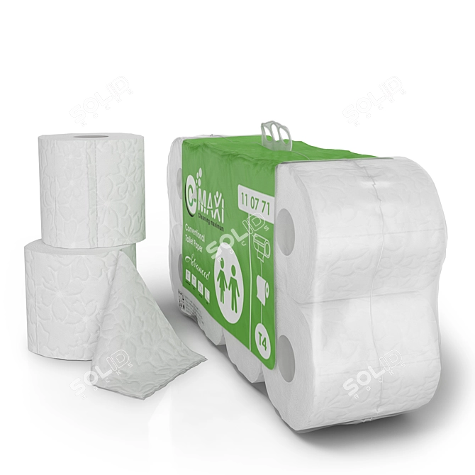 Maxi 4x2 Toilet Paper Pack 3D model image 6