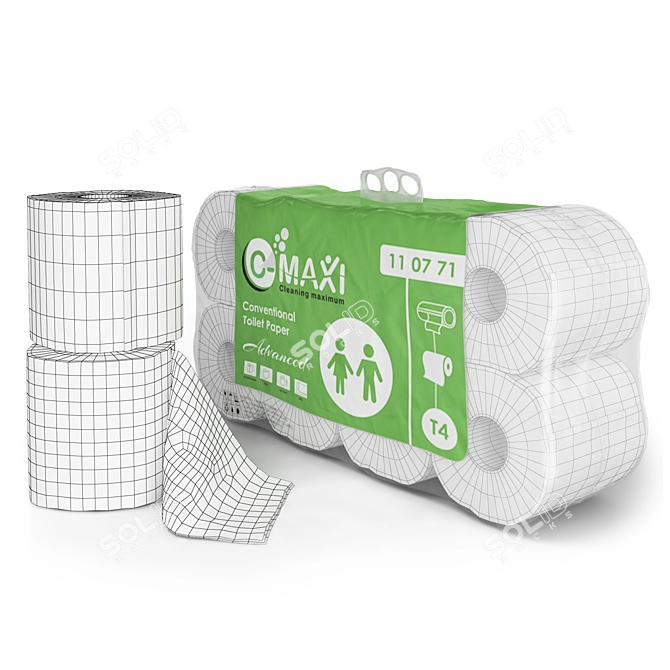 Maxi 4x2 Toilet Paper Pack 3D model image 8