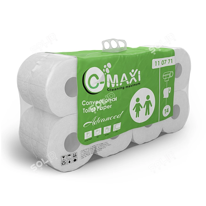 Maxi 4x2 Toilet Paper Pack 3D model image 11