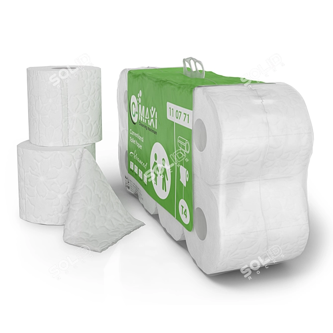 Maxi 4x2 Toilet Paper Pack 3D model image 17