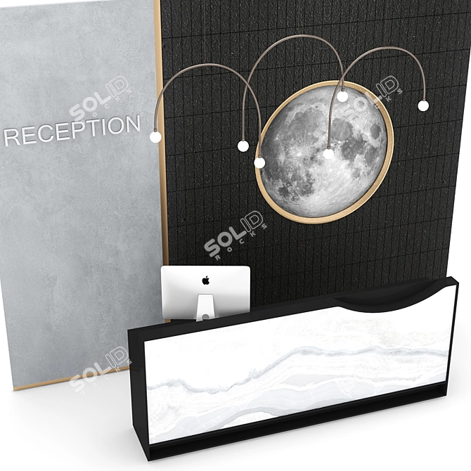 Elegant Reception Table Display 3D model image 4