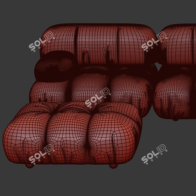 Italian Style 3-Seater Sofa Render 3D model image 4