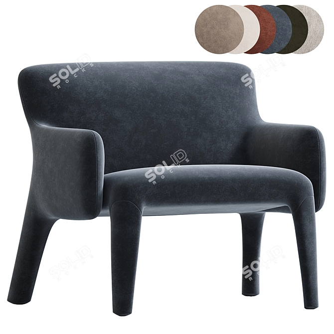 Modern Molteni Armchair Collection in 3D 3D model image 3