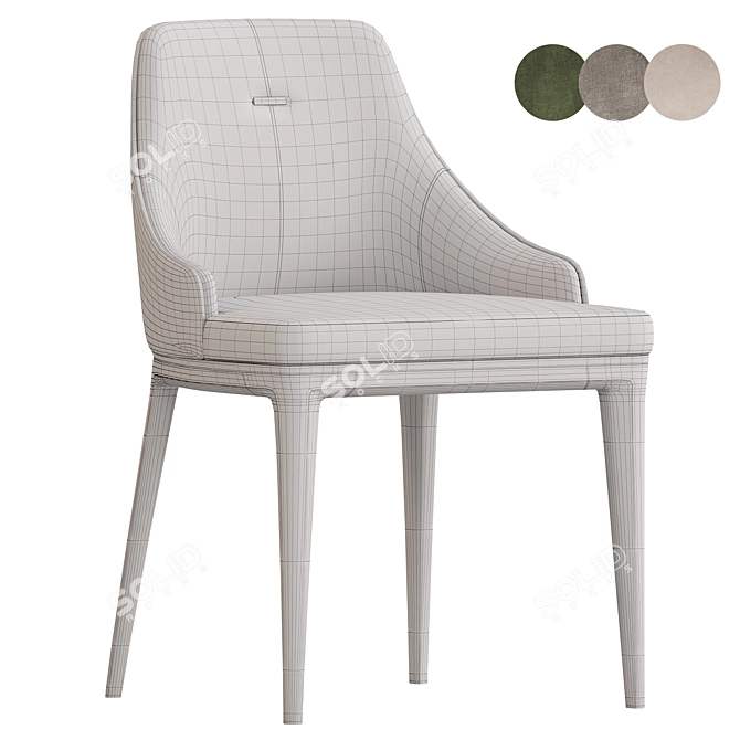 Stylish Alaton Armchair by ASTER 3D model image 6