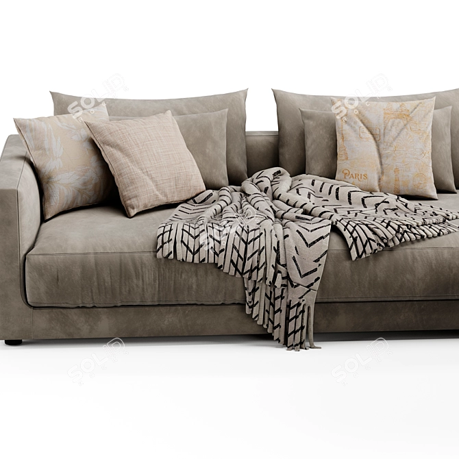 Elegant Poliform Bristol Ottoman Set 3D model image 3