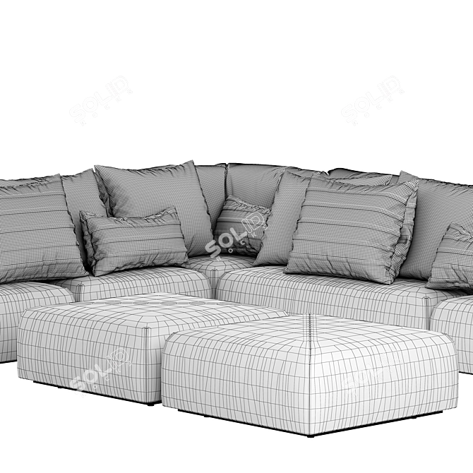 Luxury Modular Baxter Sofa 3D model image 5