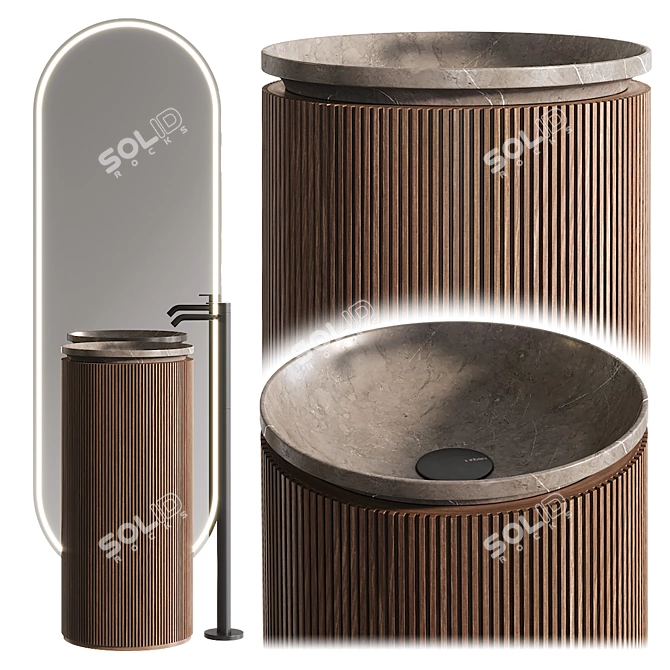  Inbani Grate Vanity Unit Set 8 3D model image 1