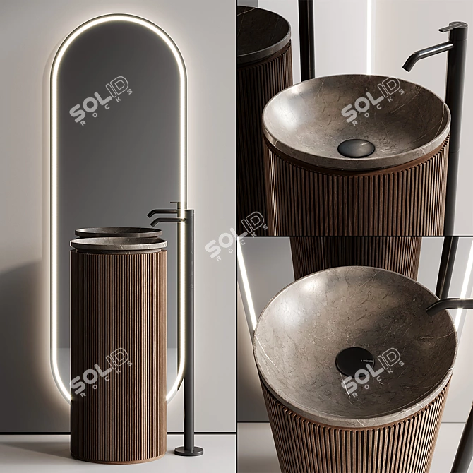  Inbani Grate Vanity Unit Set 8 3D model image 2