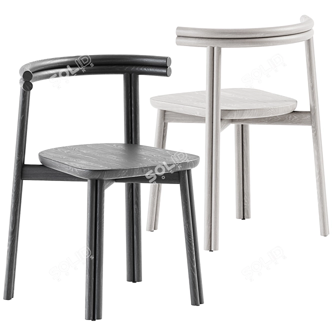 Sleek Dial Dining Set 3D model image 2