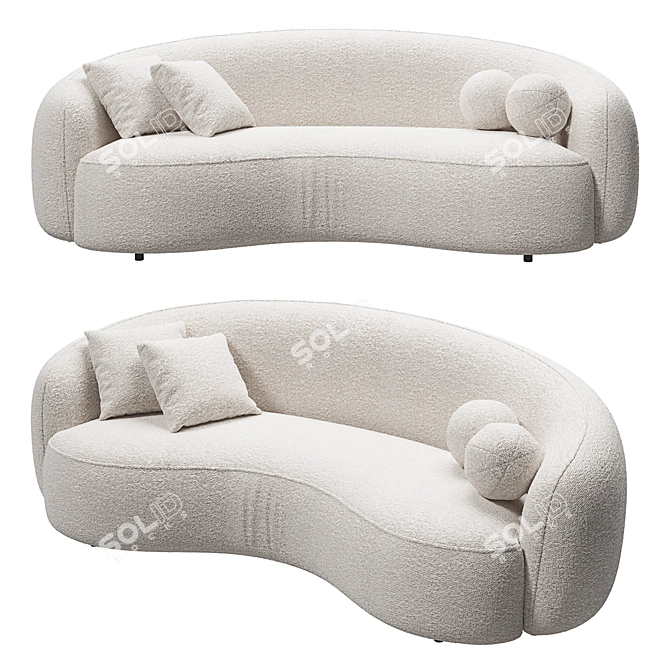 Kaza Lisbon Sofa: Modern Elegance 3D model image 1