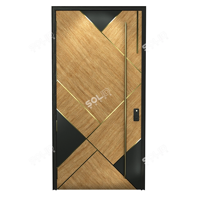  3 Modern Vray Rendered Doors 3D model image 3