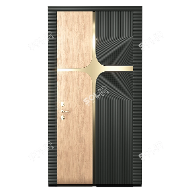  3 Modern Vray Rendered Doors 3D model image 4