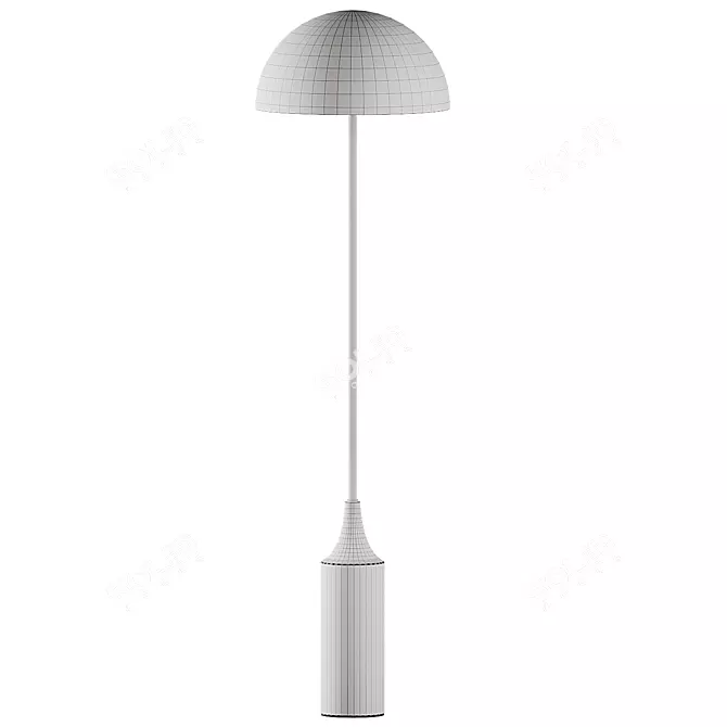 Modern Hudson Steel Floor Lamp 3D model image 2