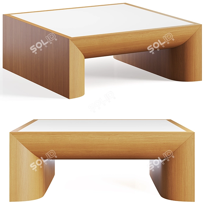 Modern Emma Wood Coffee Table 3D model image 1