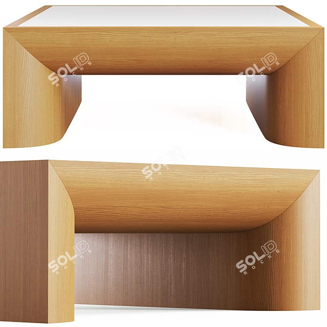 Modern Emma Wood Coffee Table 3D model image 3