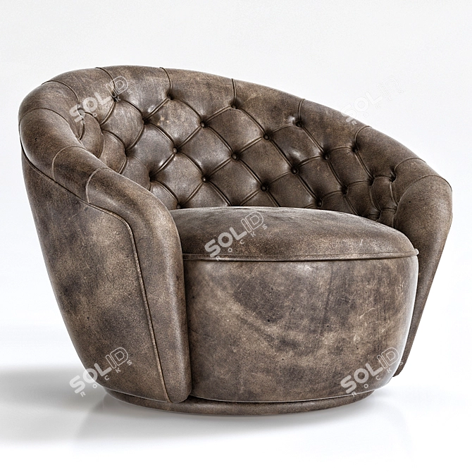 Visionnaire Agon Leather Lounge Chair 3D model image 2